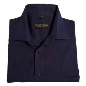 Donald Trump Button Up Shirt Non-Iron Sz‎ 15 1/2 32/33 Navy signature collection